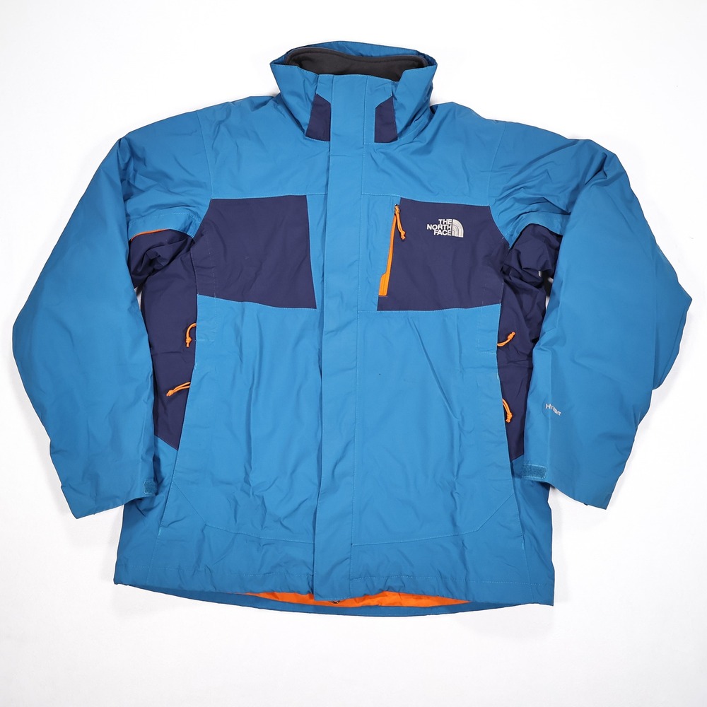 THE NORTH FACE Mens L Blue Orange HyVent Triclimate 3-in-1 Outdoor Winter Jacket - Picture 2 of 11